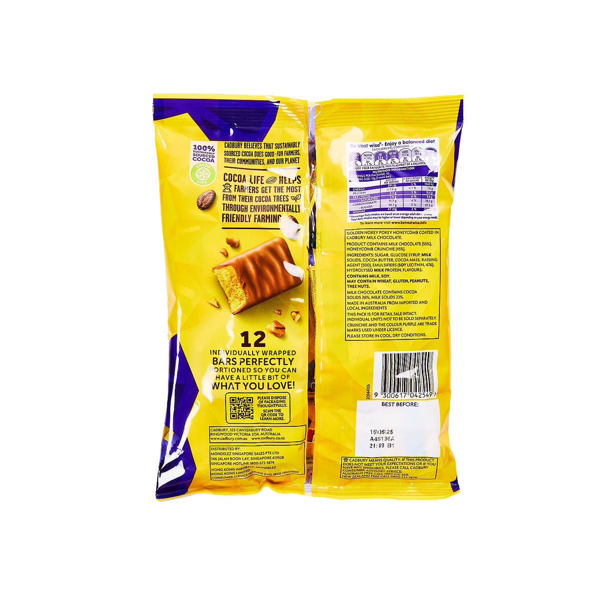 Cadbury Crunchie Chocolate Sharepack 180g 12PK