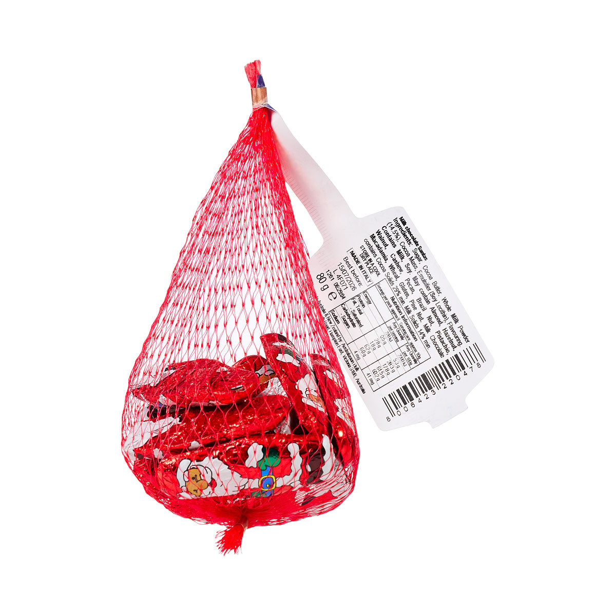 Chocolate Santa In Mesh Bag 80g