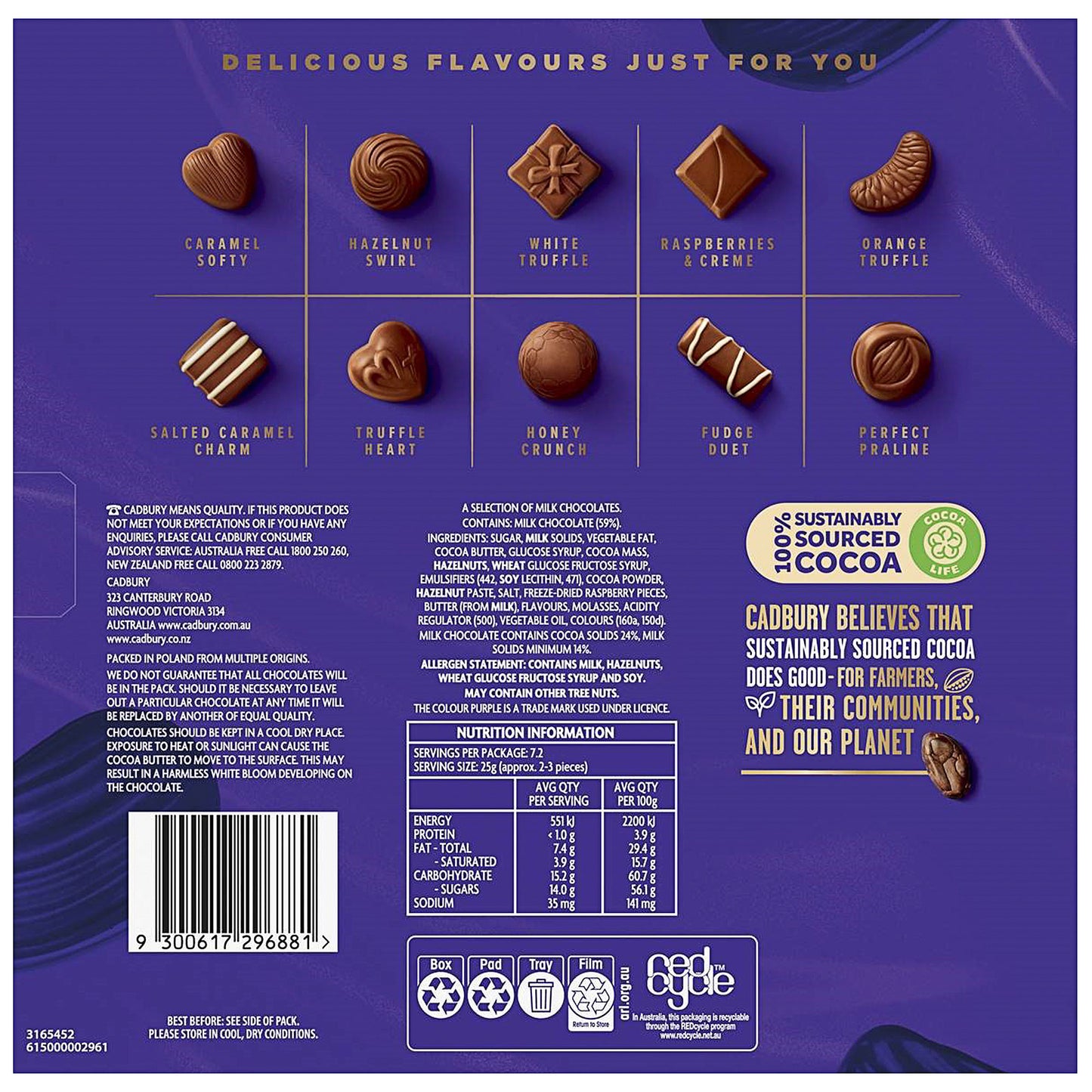 Cadbury Milk Tray Chocolates 180g