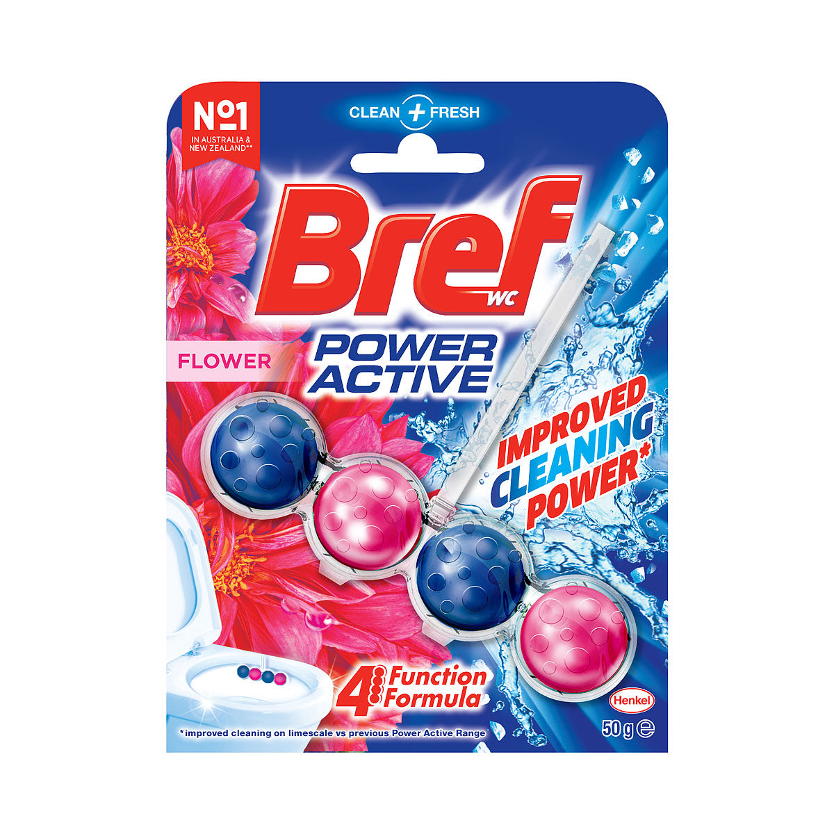 Bref Power Active Flower Blossom Rim Block Toilet Cleaner 50g