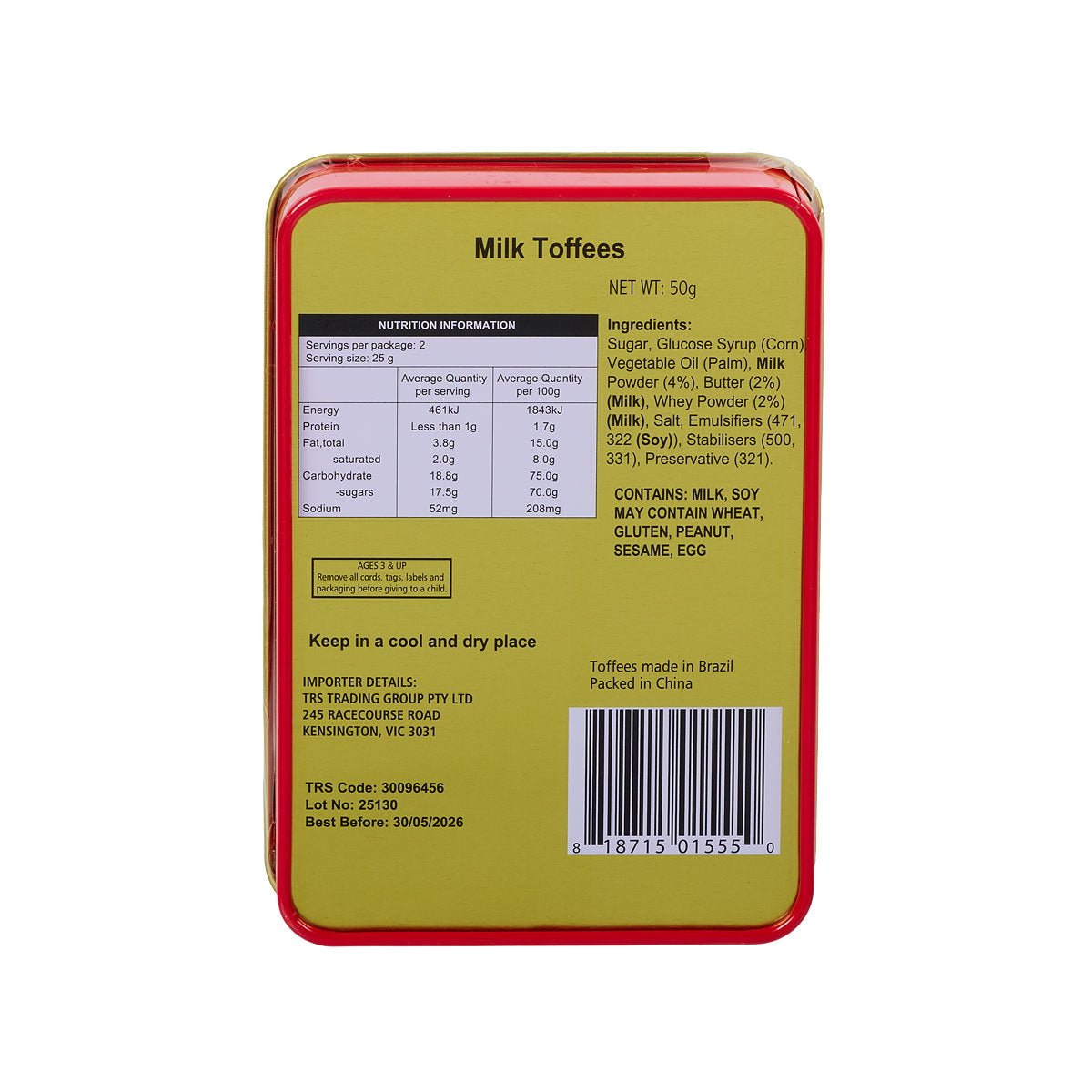 Christmas Tin With Toffees 50g