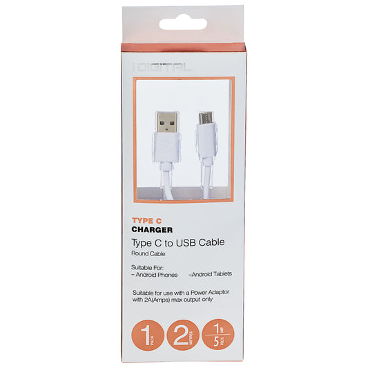 Type C Cable 2m 1a Black/ White