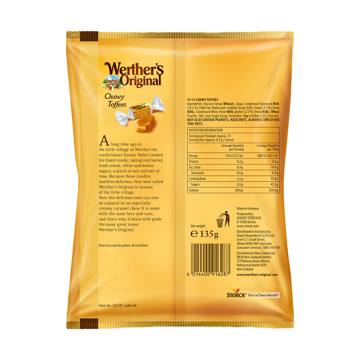 Werthers Original Chewy Toffees 135g