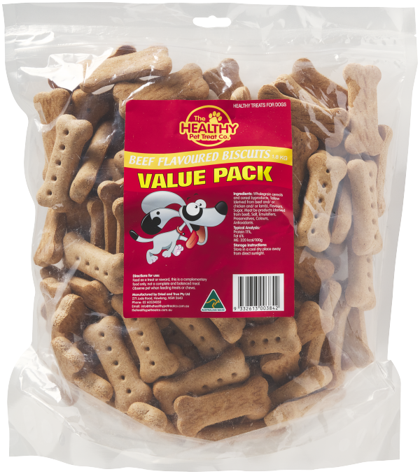 The Healthy Pet Treat Co. Dog Biscuits Beef 1.8kg Value Pack
