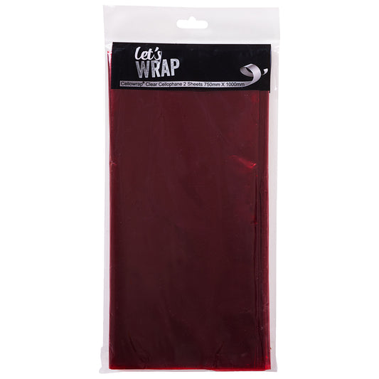 Cello Sheet Red Colour 75x100cm 2pk