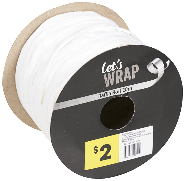 Raffia Roll 20m Assorted