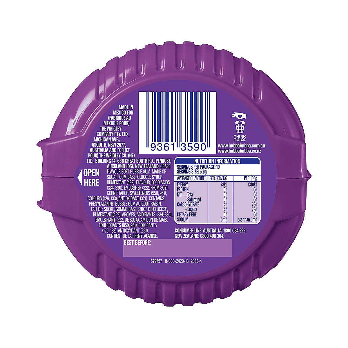 Hubba Bubba Grape Tape 56g