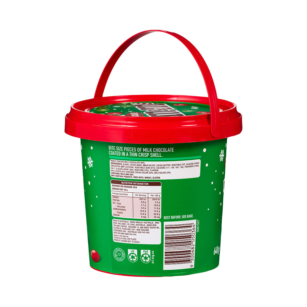 M&M's Red & Green Bucket 640g