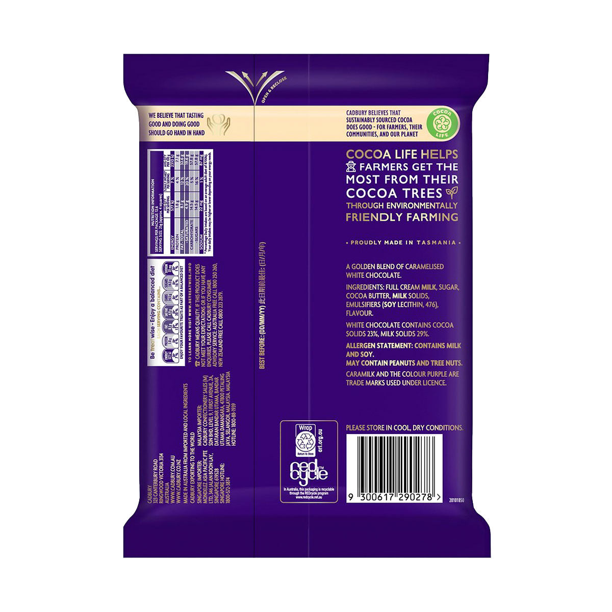 Cadbury Caramilk Chocolate Block Large 315g