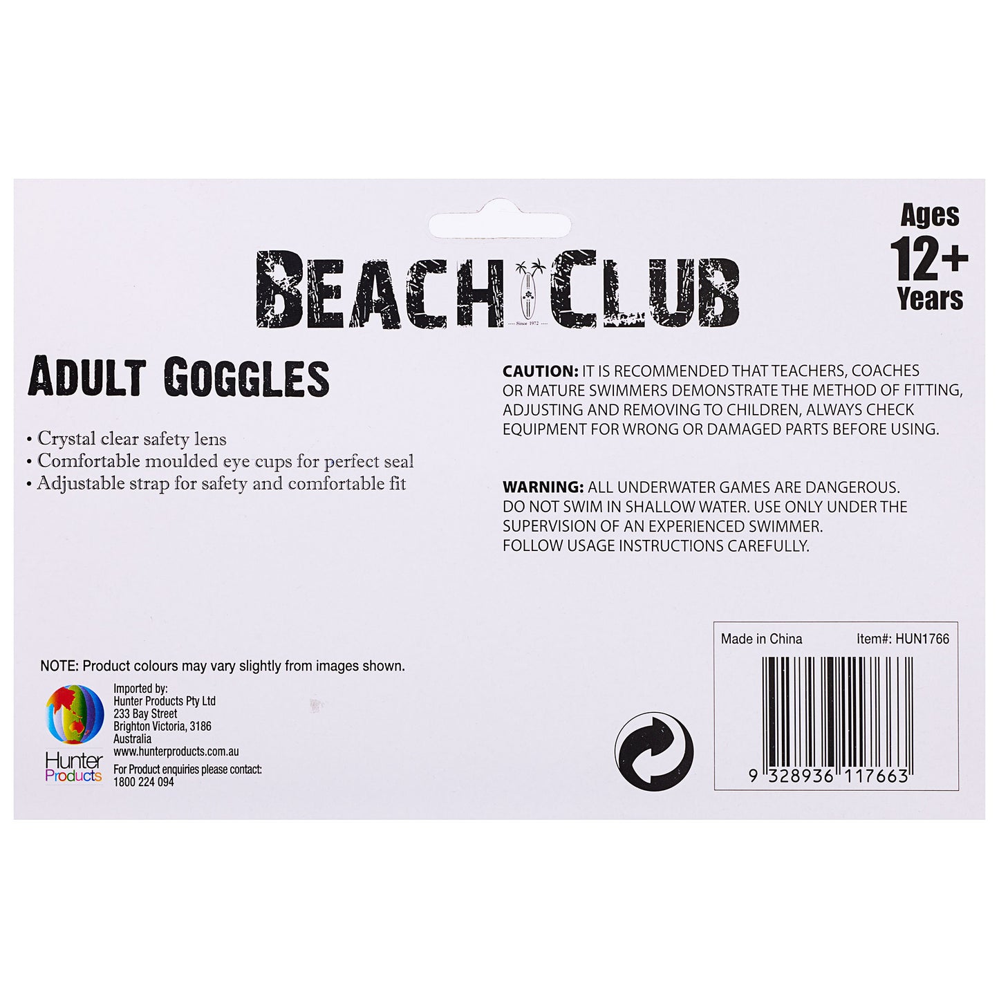 Hydro Pro Activewear Goggles