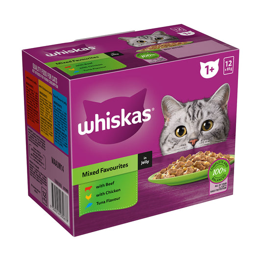 Whiskas Cat Adult Mixed Favourites in Jelly 85g 12pk