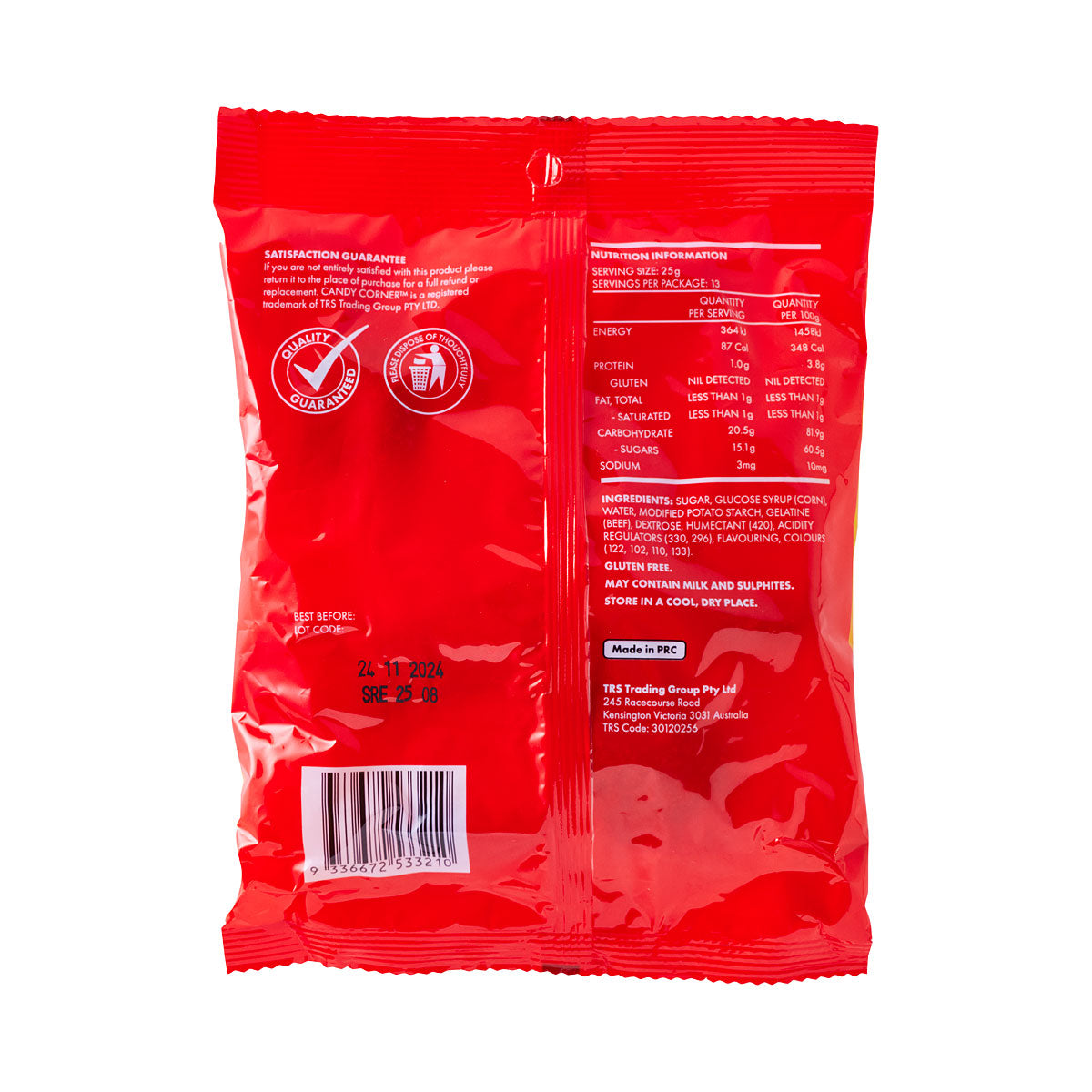 Candy Corner Fruit Rings Lollies 325g