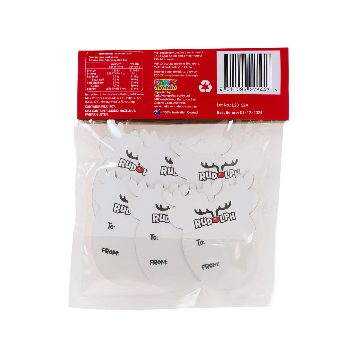 Rudolph Milk Chocolate Noses 48g 6pk