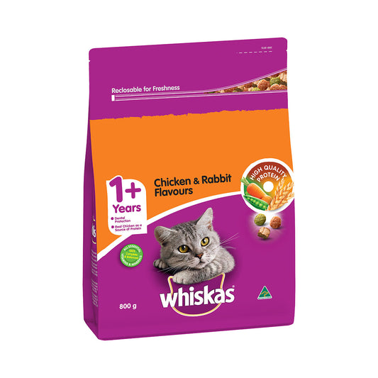 Whiskas Adult Chicken and Rabbit Flavours 800g