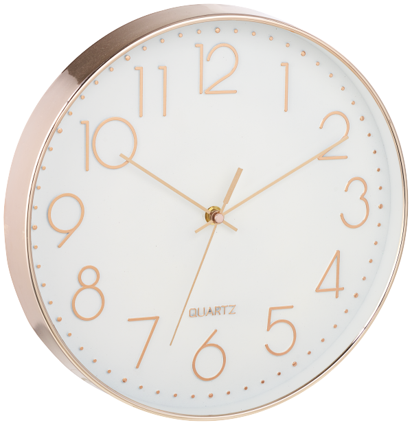 Clock White/Rose Gold 30cm