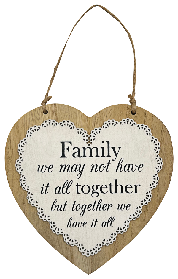 Double Hearts Hanging Plaque