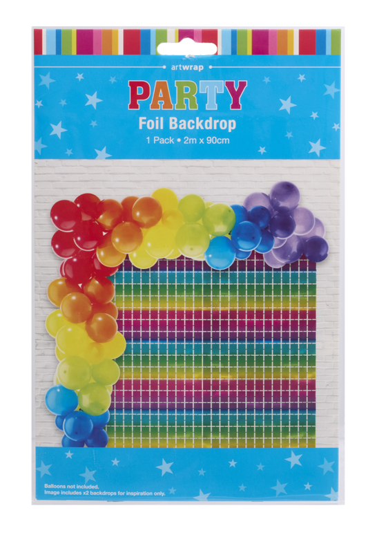 Backdrop Square Rainbow 2mx90cm