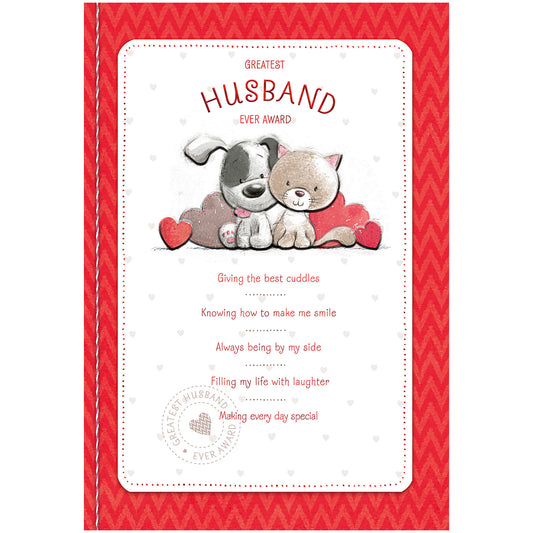 Valentine's Day Card Greatest Husband Ever Card