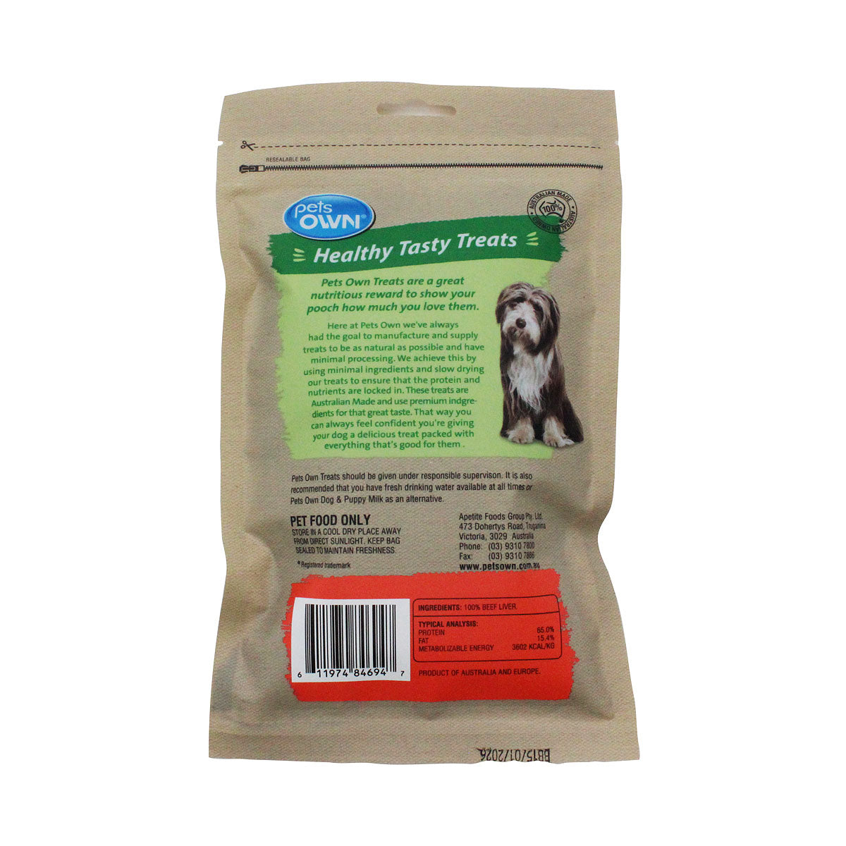 Pets Own Beef Liver 135gm