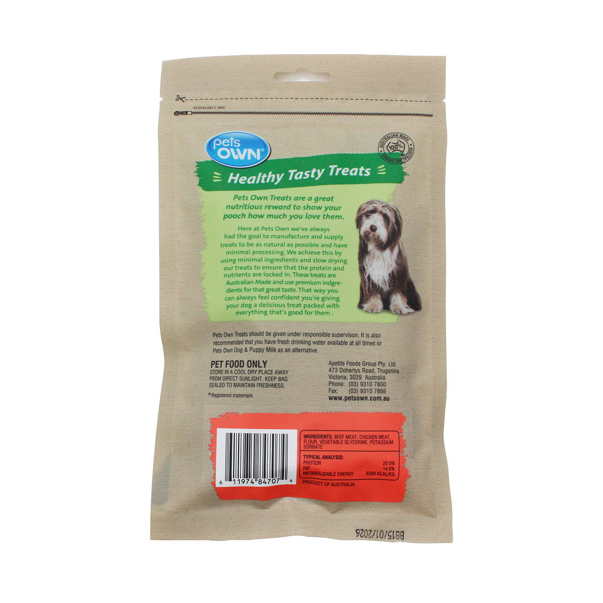 Pets Own Beef Jerky 135g