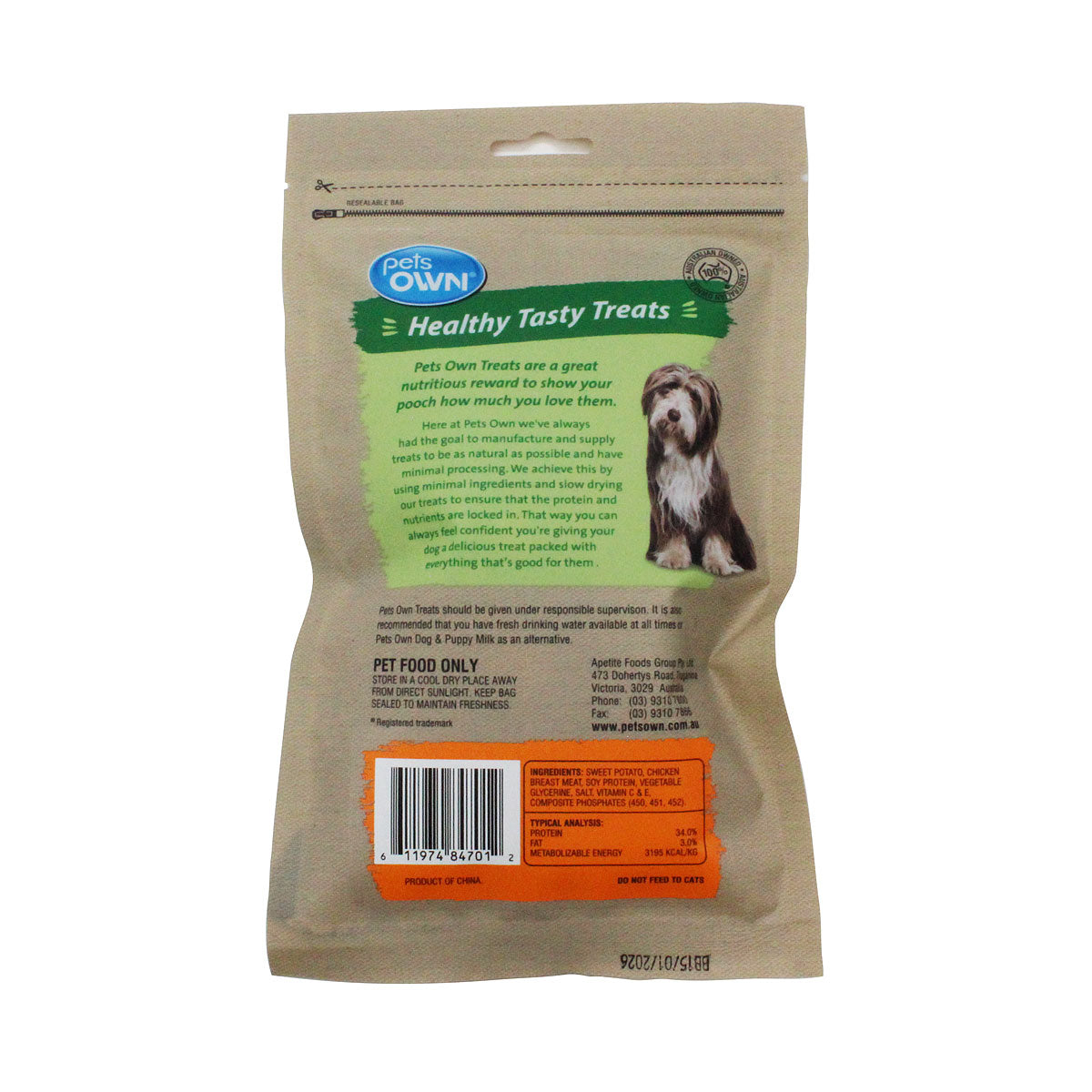 Pets Own Sweet Potato And Chicken Wrap 150g