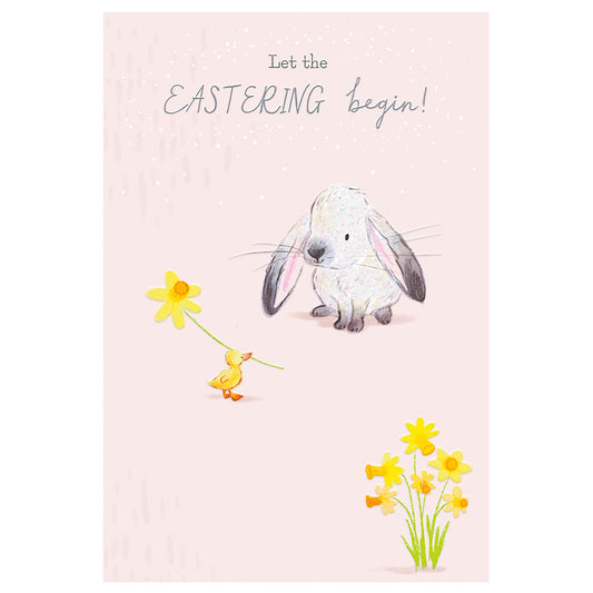 Easter Card Rabbit Daffodil Card