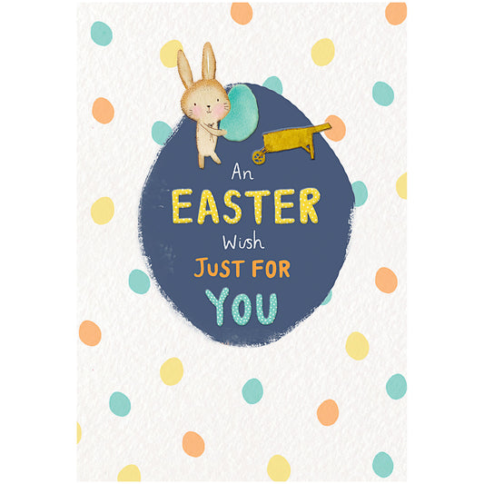 Easter Card Bunny With Egg Confetti