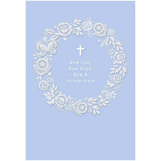 Easter Card Religious Wreath On Purple