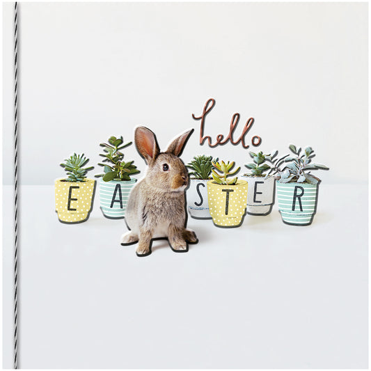 Easter Card Bunny & Pots