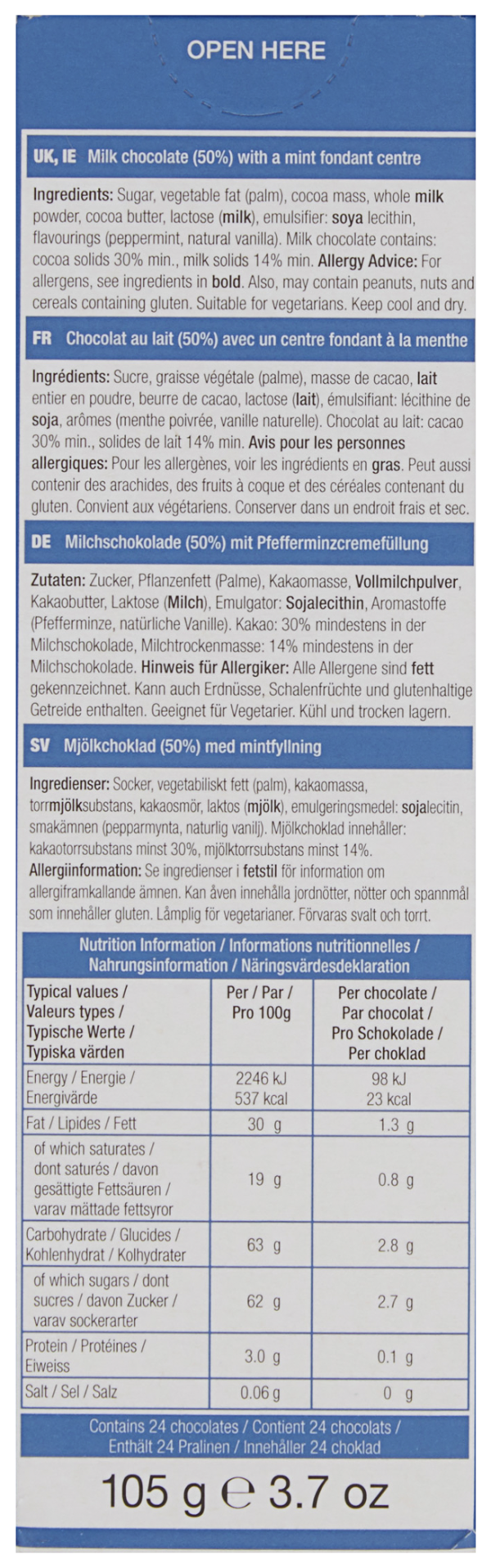 Elizabeth Shaw Milk Mint Flutes 105g