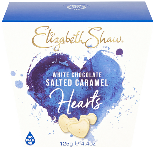 Elizabeth Shaw White Salt Caramel Hearts 125g