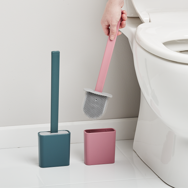 Slimline Silicone Toilet Brush Rosehip