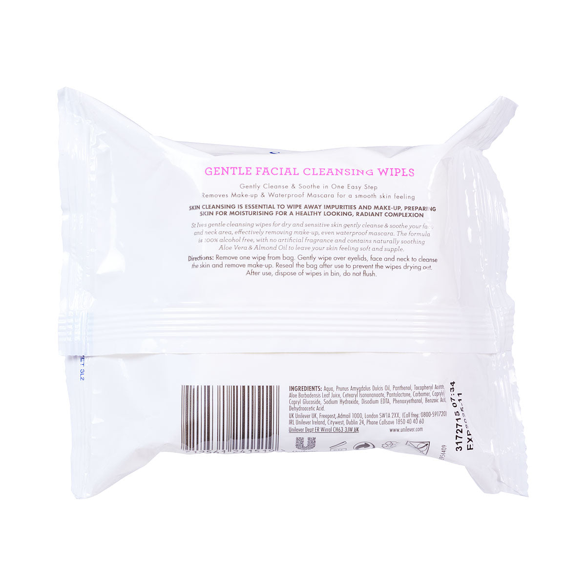 St Ives Facial Wash Wipes Gentle 35pk