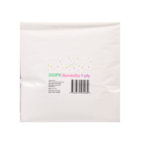 White 1-Ply Serviettes 300pk