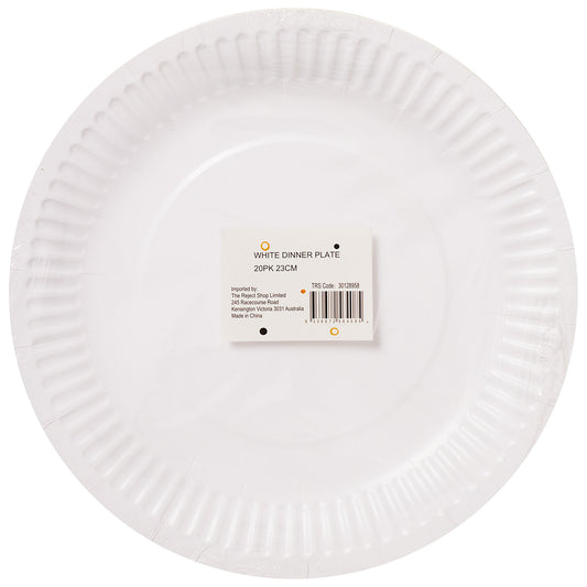 Dinner Plate 23cm White 20pk