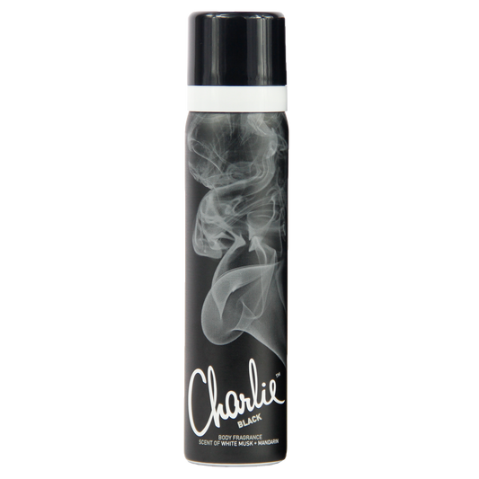 Charlie Body Fragrance Black Scent Of White Musk and Mandarin 75mL