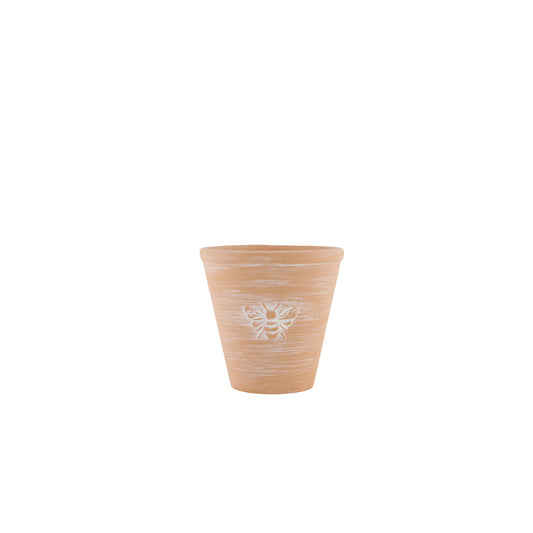 Round Planter With Bee Design Small