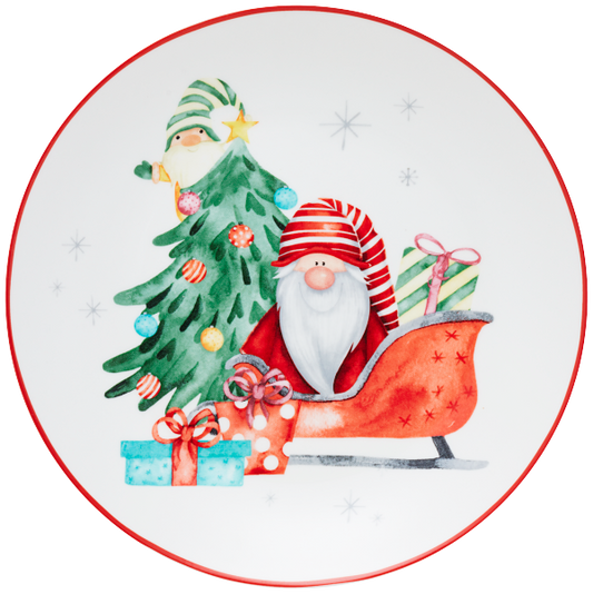 Ceramic Side Plate Santa 19cm