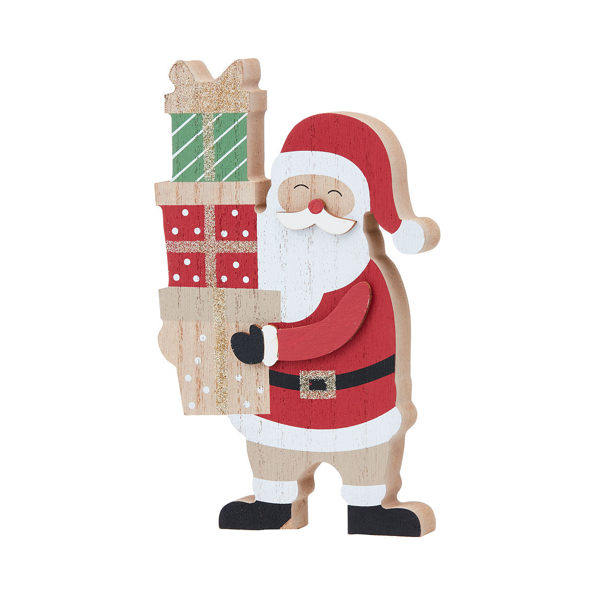 Christmas MDF Santa Figurine With Presents Assorted