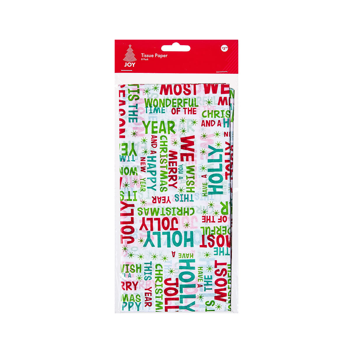 Christmas Printed Tissue Paper 8pk