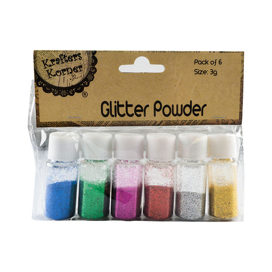 Craft Glitter Powder 6pk 3g