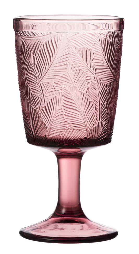 Palm Leaf Wine Glass Rose