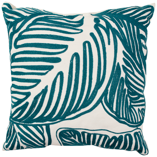 Jungle Palm Embroidered Cushion 45cm