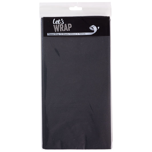 Tissue Paper 50x75cm Black 10pk