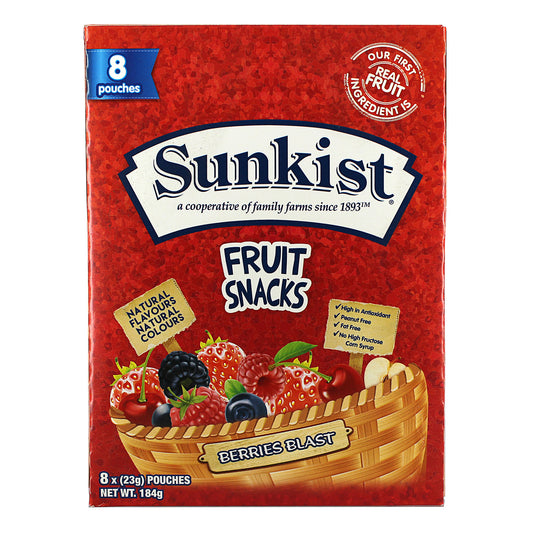 Sunkist Fruit Snack Mixed Berry 184g 8pk