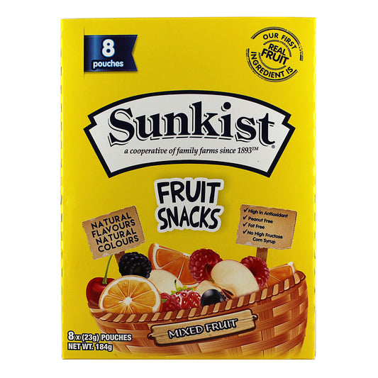 Sunkist Fruit Snack Mixed Fruit 184g 8pk