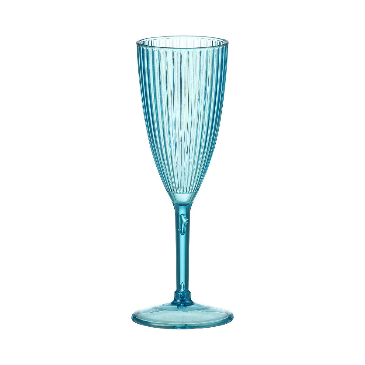 Ribbed Acrylic Champagne Glass 7cm Green/Blue