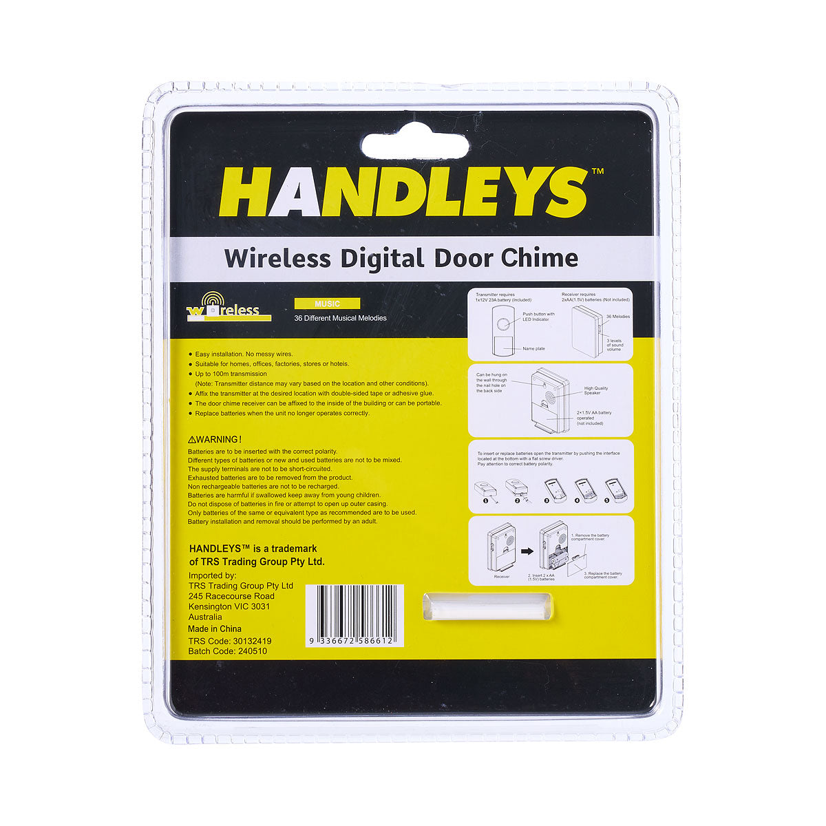 Handleys Wireless Digital Door Chime