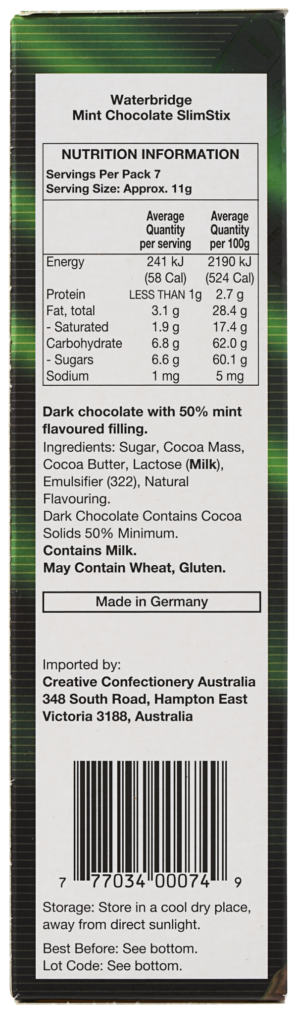 Waterbridge Mint Slim Stix 75g