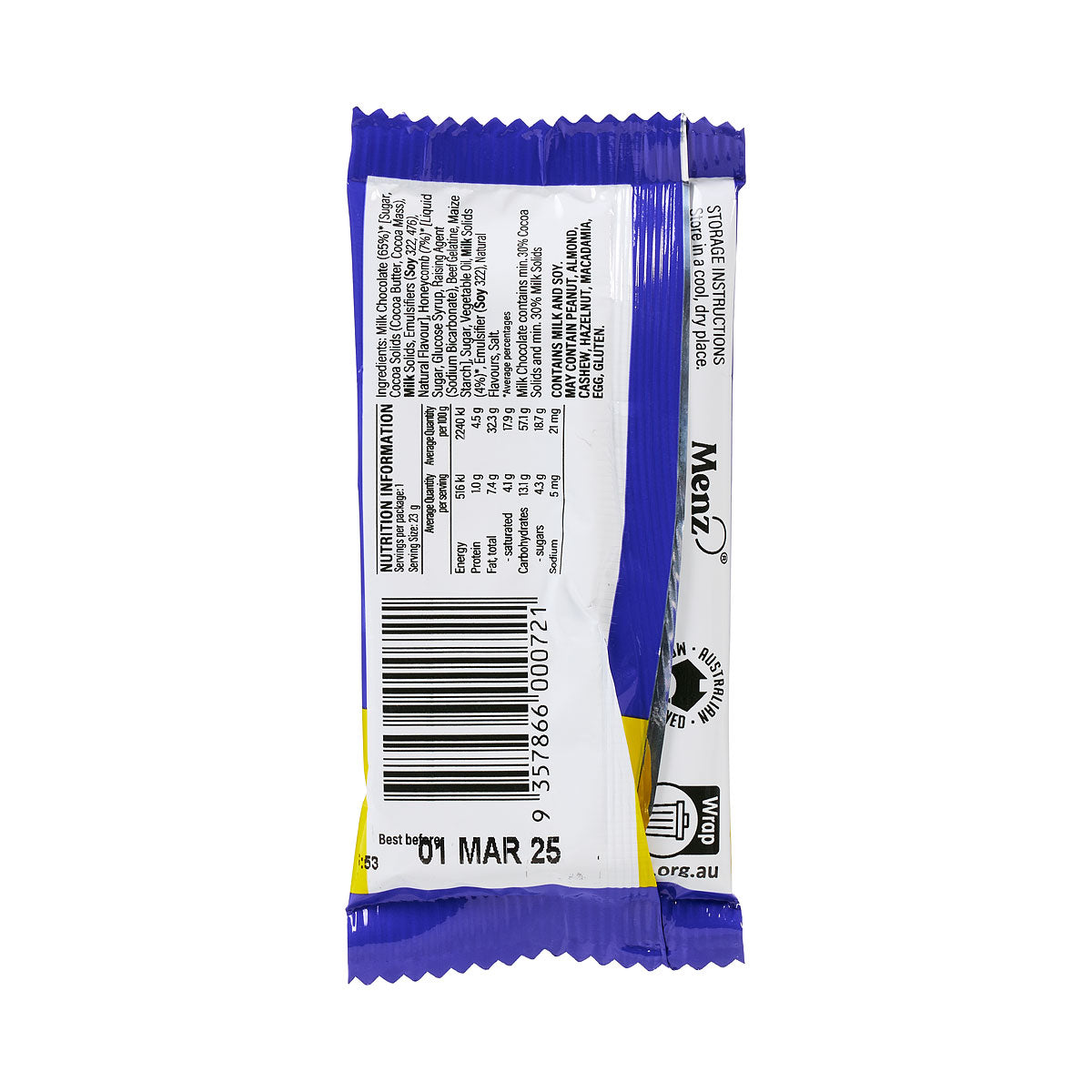 Violet Crumble Honeycomb Cream Santa 23g